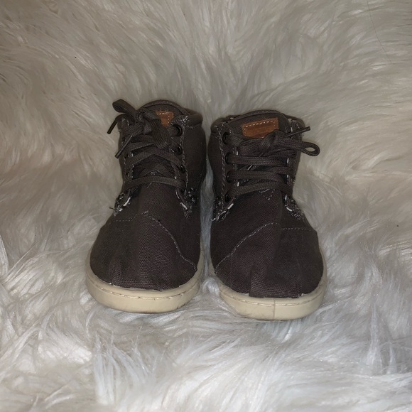 UNISEX KIDS HIGH TOP GRAY TOMS - Picture 2 of 6